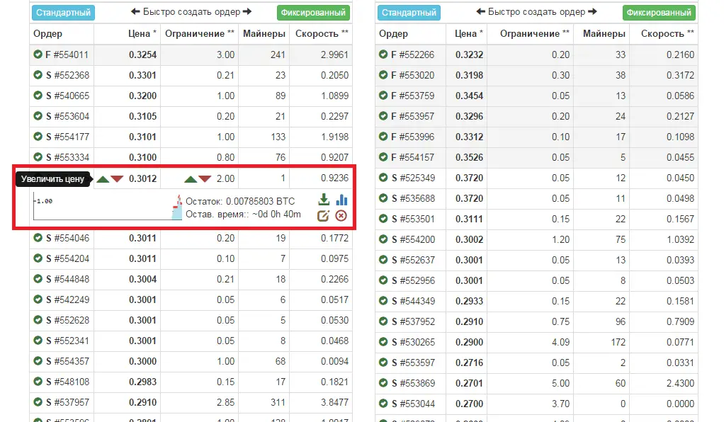 торговля гигахэшами