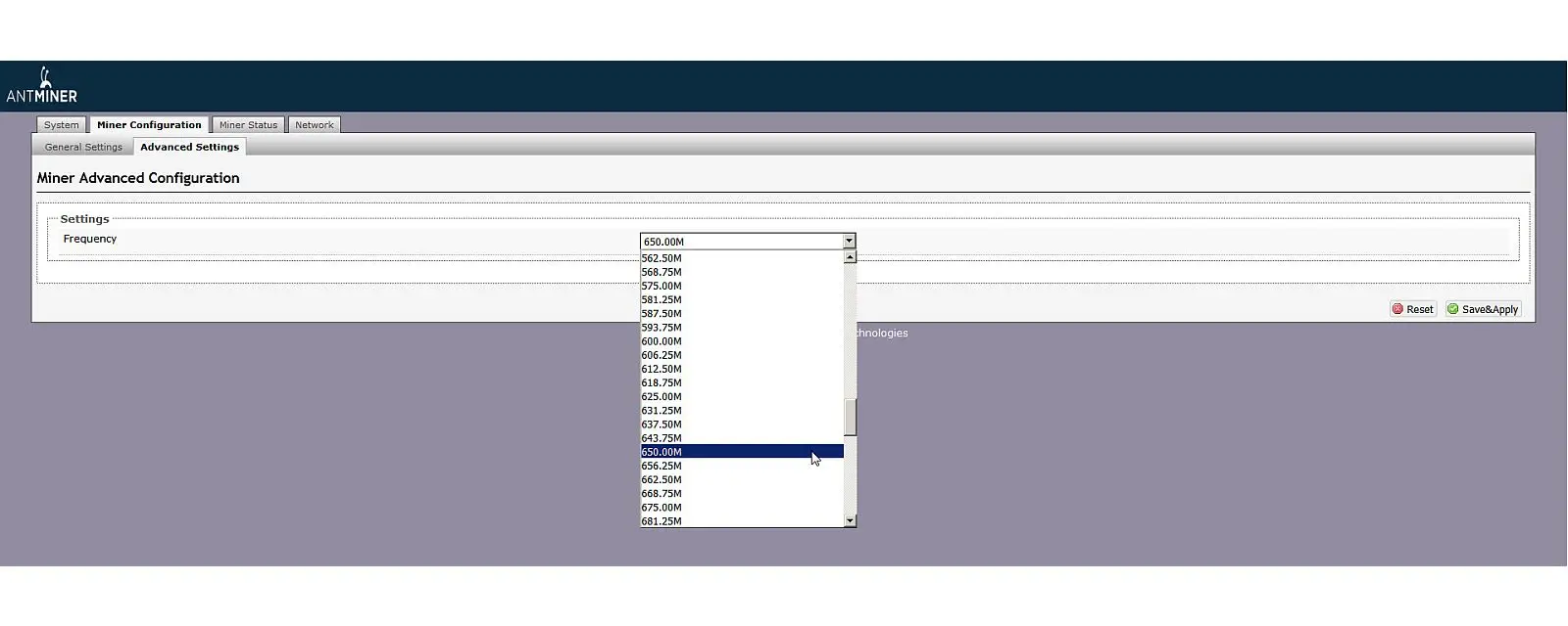 интерфейс S9